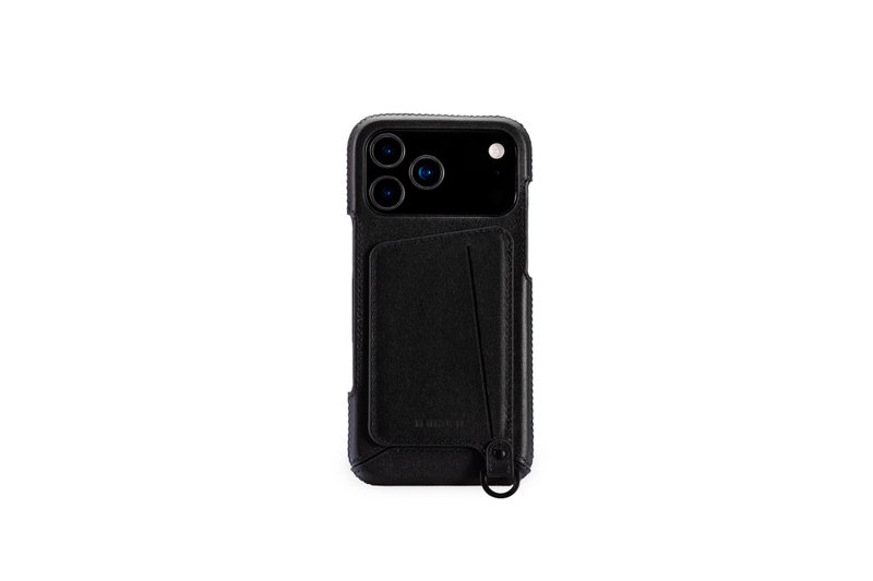 iPhone 17 Pro Max 經典系列-磁吸站立卡袋手機皮套-碳黑 - 手機殼/手機套 - 真皮 黑色