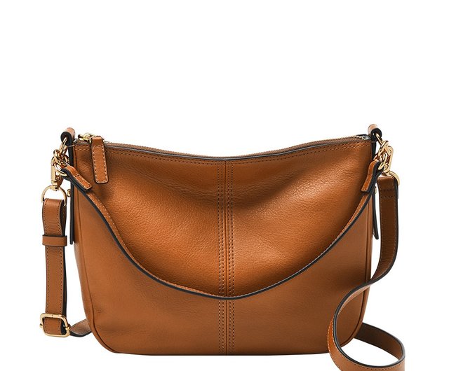 Fossil brown crossbody top purse