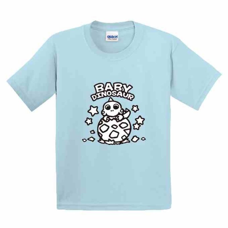 Painted T-shirts | Baby Dinosaur | US cotton T-shirt | Kids | Family fitted | Gifts | painted | Aqua - Other - Cotton & Hemp 