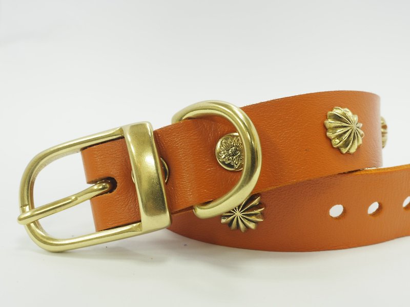 Fine-quality lambskin handmade collar (limited to 6 pieces, free English telephone brand) - Collars & Leashes - Genuine Leather 