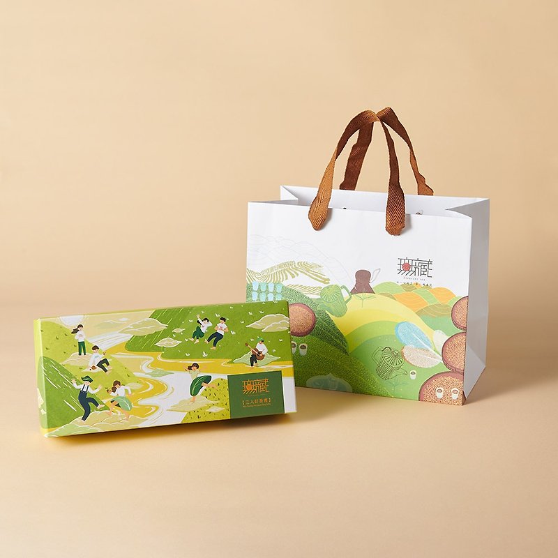 Charity Gift Box [Wuzang] Alishan Joyful Tea Mountain 3-piece Small Tea Gift [Happy Gift]—Thick Bottom Charm - ชา - อาหารสด หลากหลายสี