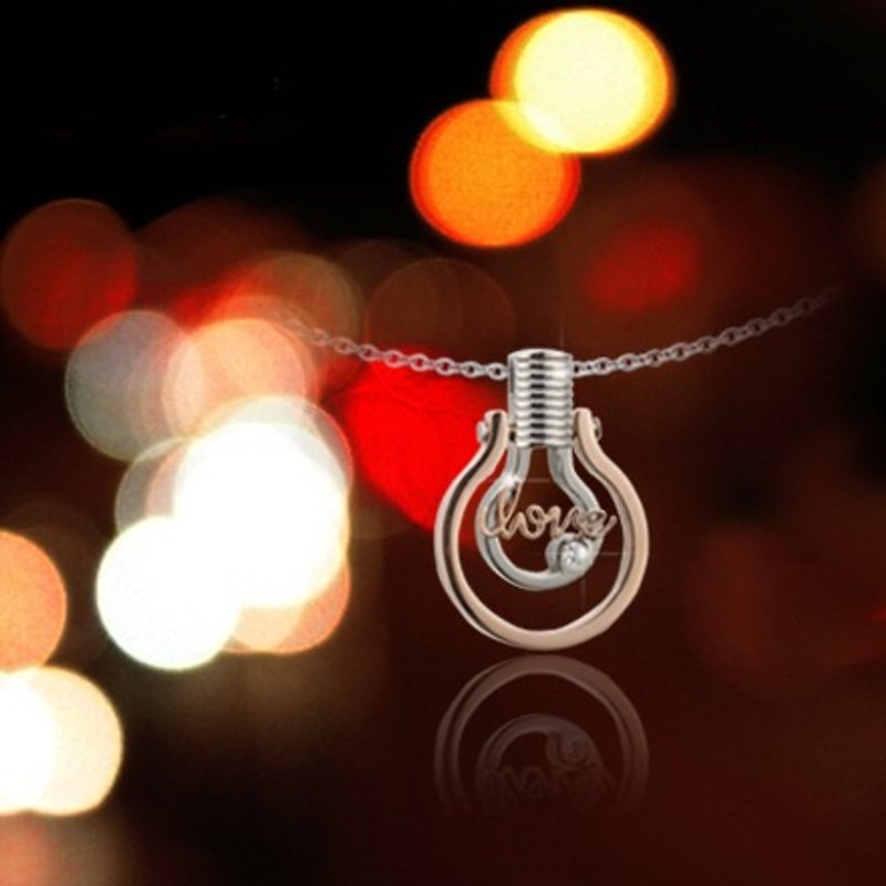 Light bulb stainless steel  pendant 17.7" - Necklaces - Stainless Steel Pink