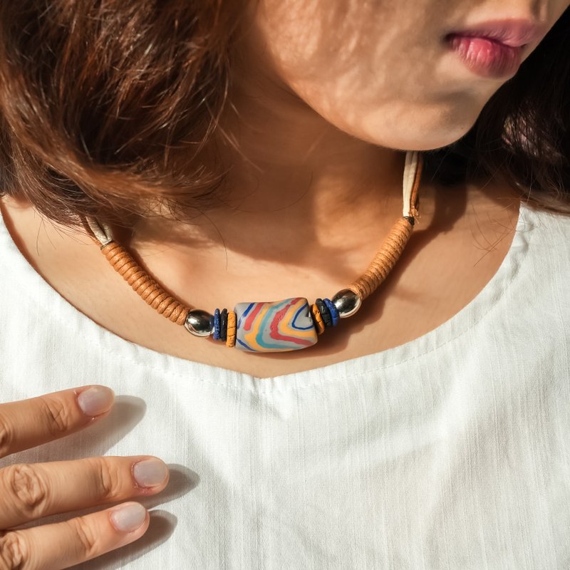 [Original Fengyi Station] Insist on Ryuzhu Necklace | Impression of Aboriginal Traditional Clothing in Taiwan - Necklaces - Pottery 