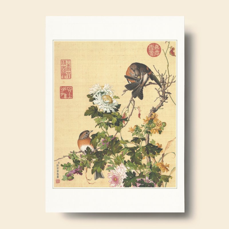 【藝術畫卡】仙萼長春 菊花 | B4畫卡 - 海報/掛畫/掛布 - 紙 卡其色