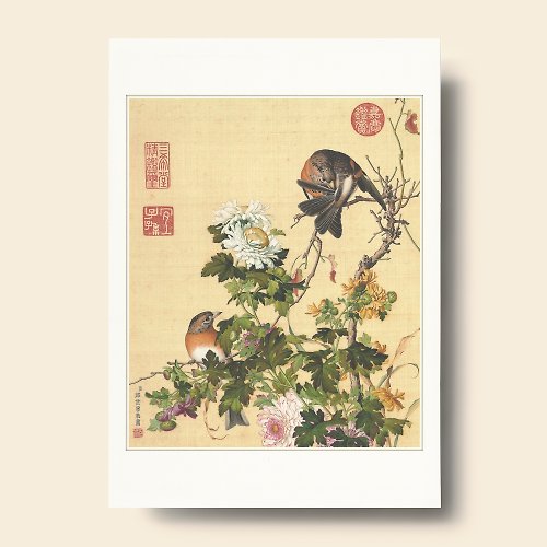 臻印藝術 【藝術畫卡】仙萼長春 菊花 | 故宮名畫 | Deco Poster