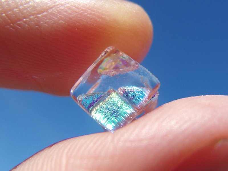 ガラスのダイヤモンド(だいや【ミックス】)チェーンネックレス【プチ選べます】【綿紐、シルバー925変更可】【受注制作】 - 項鍊 - 玻璃 透明