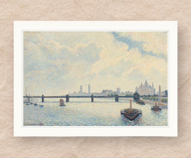 カミーユ・ピサロ、【ベッドフォード公園、バース街道沿い、歩道橋、ロンドン】 アートカード】ピサロ チャリングクロス橋、ロンドン | B4カード