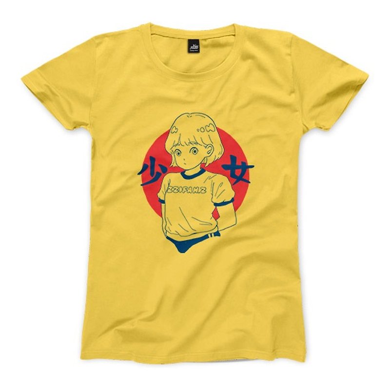 女の子 - 黄色 - 女性のTシャツ - Tシャツ - コットン・麻 イエロー