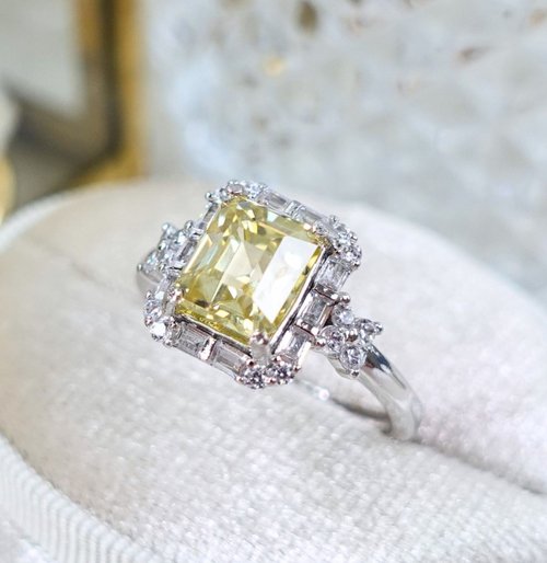 NOW jewelry 古典 天然風信子 天然鋯石 艷黃色光澤 招財寶石 純銀戒 訂製款