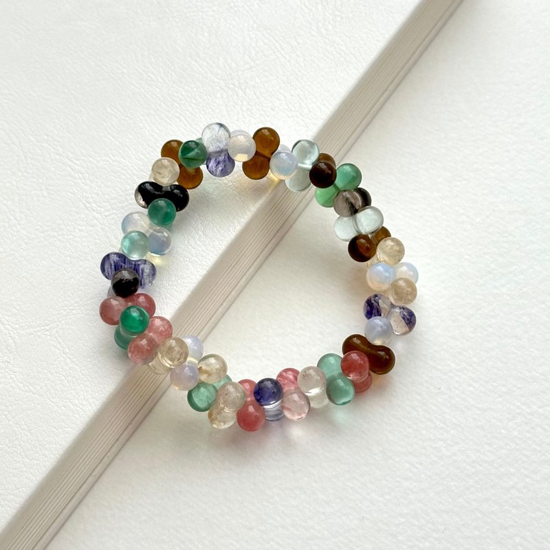 [My Theme Park Lucky Glass] Pear-shaped Opal Colored Glass Bracelet Lucky Believe in Yourself - Bracelets - Colored Glass Multicolor