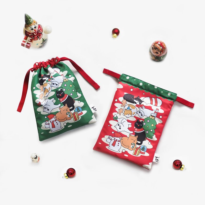 ポリエステル その他 多色 - Mini Drawstring Christmas bag - Snow Casts Christmas