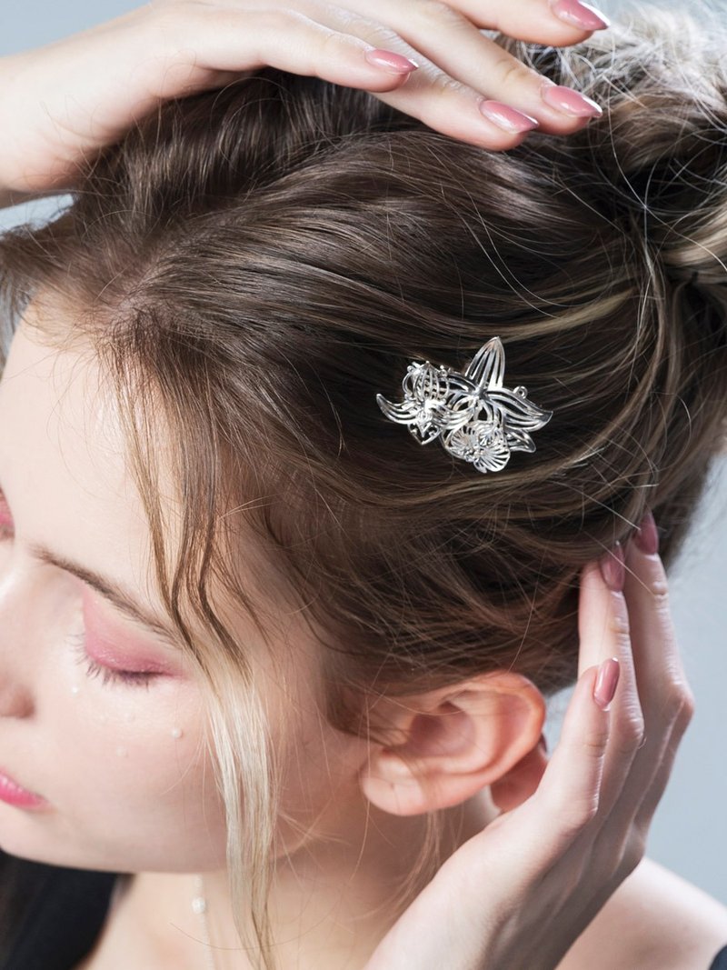 925純銀 三蘭花別針(金牛+魔羯+處女款) SLOz04 - 胸針 - 純銀 