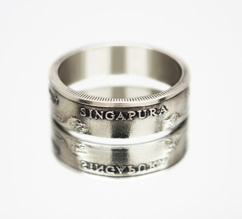CoinsRingsUkraine Singapore Coin Ring 50 cents 1967-1985 lionfish coin rings for men coin rings