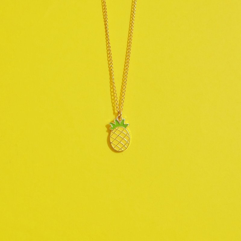 Pineapple necklace - 項鍊 - 琺瑯 黃色