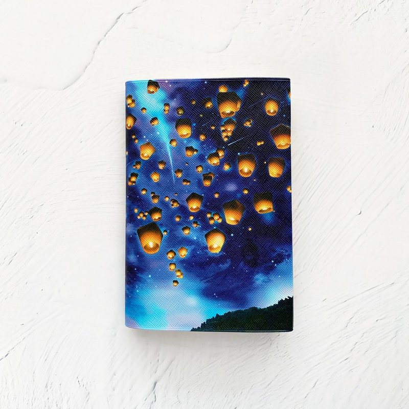 ブックカバー ランタンと星空 / 本 BOOK 文庫本 宇宙 幻想的 銀河 星 夜空 - 書衣/書套 - 人造皮革 藍色