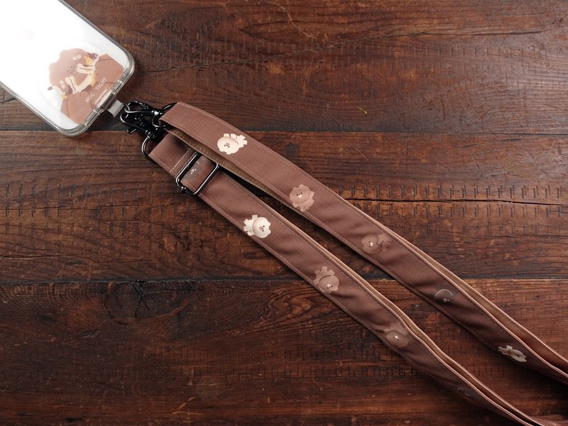 Adjustable wide strap mobile phone strap lightweight tarpaulin - Bear Buddy - Lanyards & Straps - Waterproof Material Brown