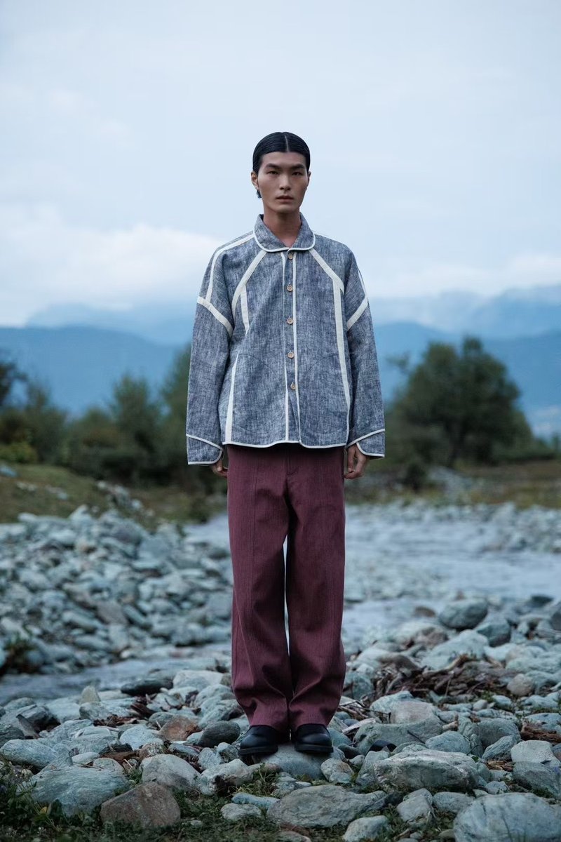 男款拼接外套 - 男夾克/外套 - 棉．麻 