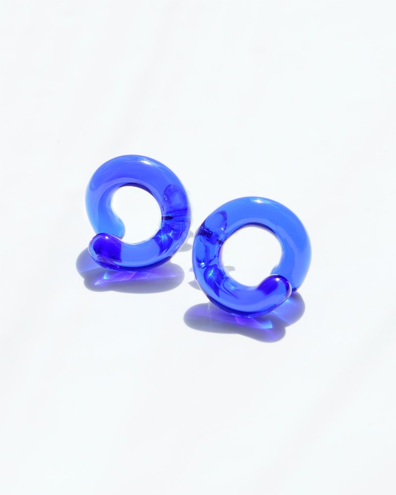 Handcrafted Knot Glass Earrings - Earrings & Clip-ons - Glass Blue