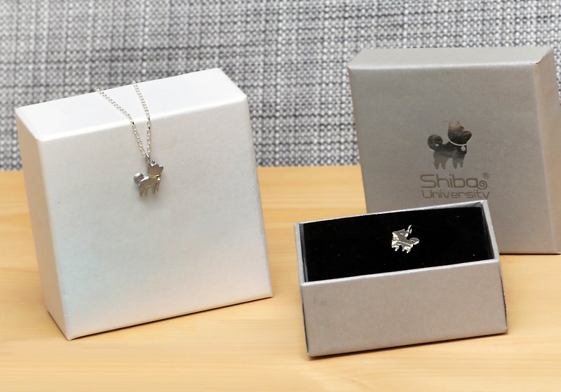 [Shiba Inu University] Jingle Chai Clavicle Chain Swarovski Diamond Valentine's Day Gift 925 Sterling Silver - Collar Necklaces - Sterling Silver Silver