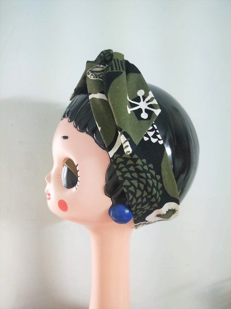 Forward belt - general style round flower olive green - Headbands - Cotton & Hemp Multicolor