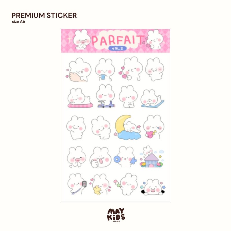 Premium Die-Cut Sticker (Parfait) 2 - 貼紙 - 紙 粉紅色
