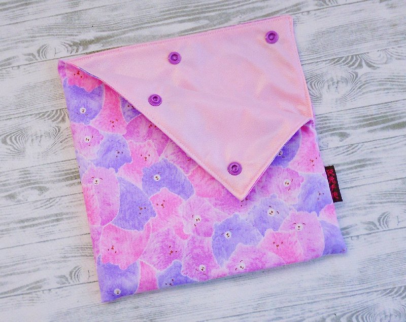 日本紫色棉花糖小熊純棉即食版食物袋 兩款內裡 - 便當盒/飯盒 - 棉．麻 紫色