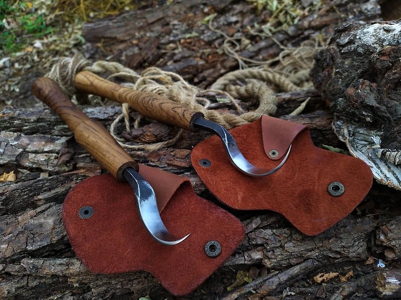 Forged spoon carving set (2pcs). Spoon Carving Hook Knife. Wood Carving Tools. - อื่นๆ - วัสดุอื่นๆ 