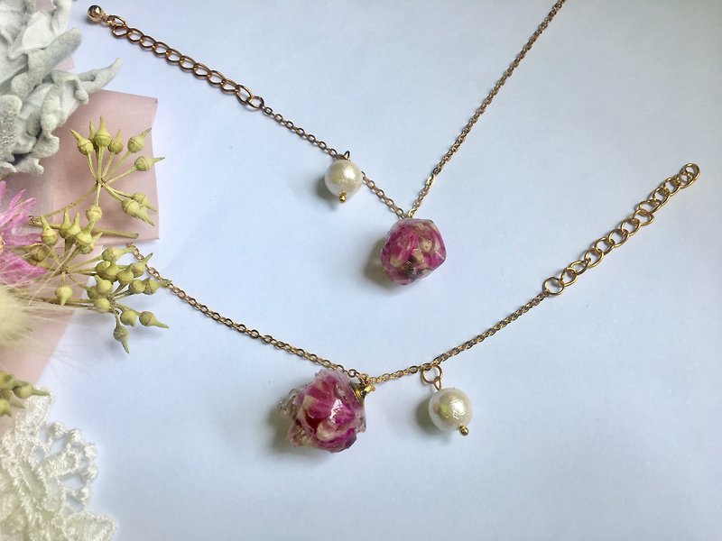 *My Fancy Handmade*Natural Dry Flower Bracelet - Bracelets - Plants & Flowers Purple