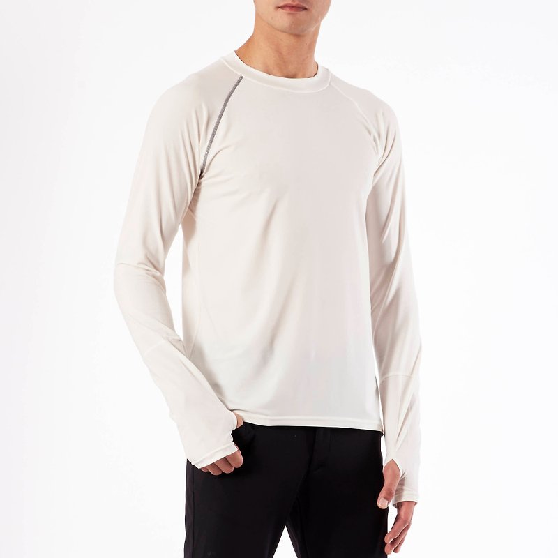 コットンシード157長袖ティーホワイト - Tシャツ メンズ - その他の素材 ホワイト