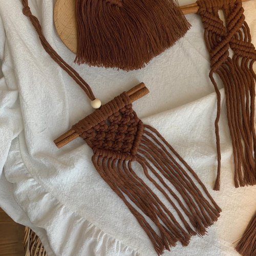 𝐚𝐧𝐧𝐢𝐞𝐞𝐢𝐧𝐧𝐚 |macrame studio Macrame 肉桂捲 波希米亞 編織 經典珠珠 小型掛飾