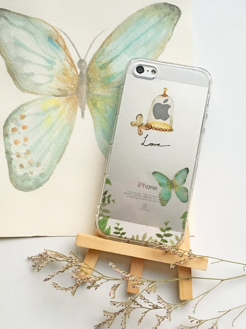 Green Butterfly - Mobile Shell | TPU Phone case Anti-fall Air Compressor | - Phone Cases - Rubber Transparent