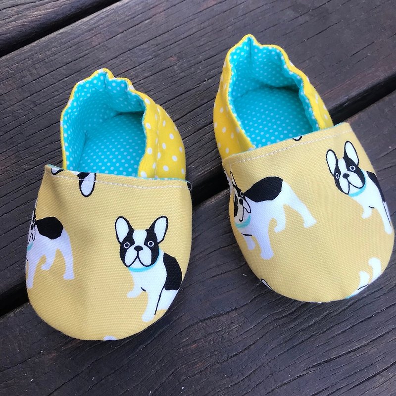 狗狗學步鞋-黃 - 嬰兒鞋 - 棉．麻 黃色