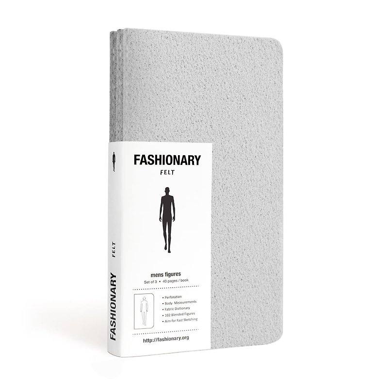 FASHIONARY hand-painted book / male version / A6 / 3 piece set / 芋 mud felt - Notebooks & Journals - Paper 