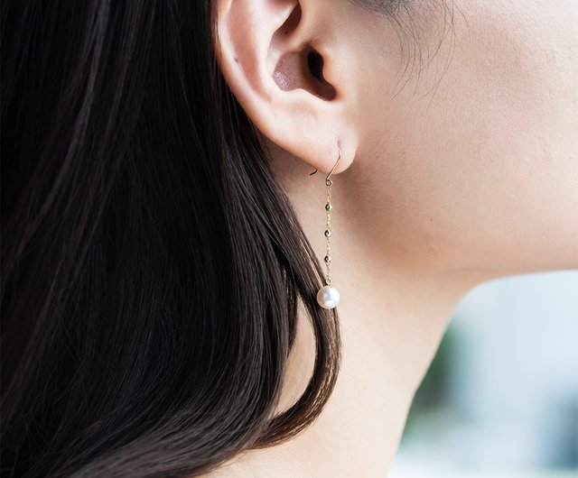 Akoya真珠　アコヤ　ハイヒールキャッチレスフックピアス　K18 日本製 Akoya真珠 アコヤ ハイヒールキャッチレスフックピアス K18 日本製