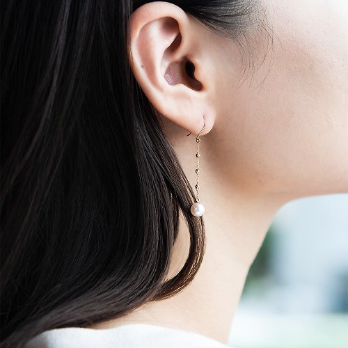 Miashi輕珠寶 日本Akoya珍珠耳勾式耳環