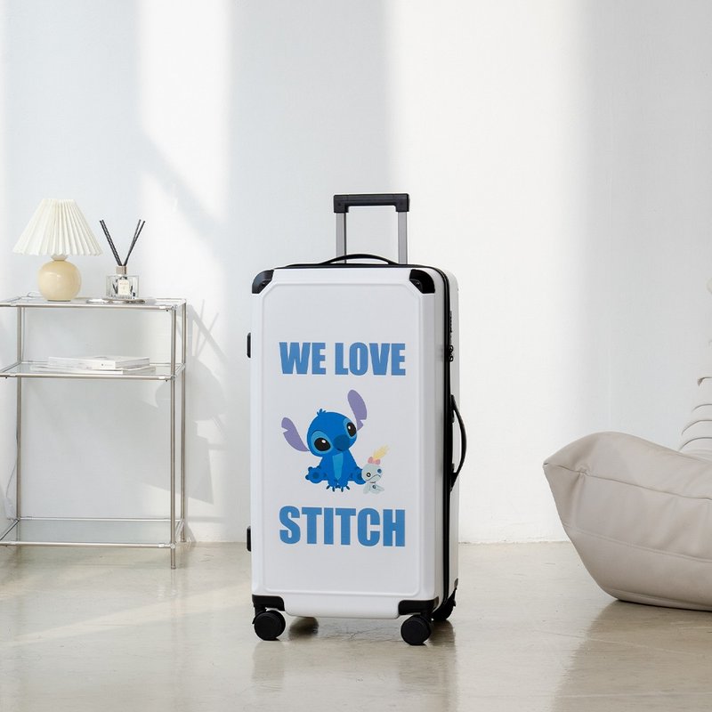 [Disney] Stitch 28-inch Zippered Chubby Suitcase Suitcase - White - กระเป๋าเดินทาง/ผ้าคลุม - พลาสติก ขาว