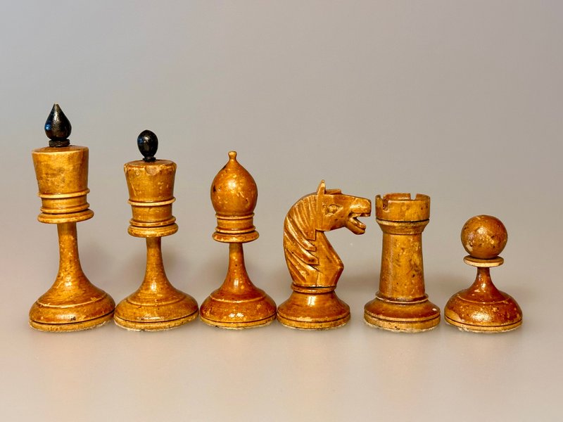 Rarest Russian Soviet chess set called BFI / Vsekokhudozhnik - บอร์ดเกม - ไม้ สีดำ