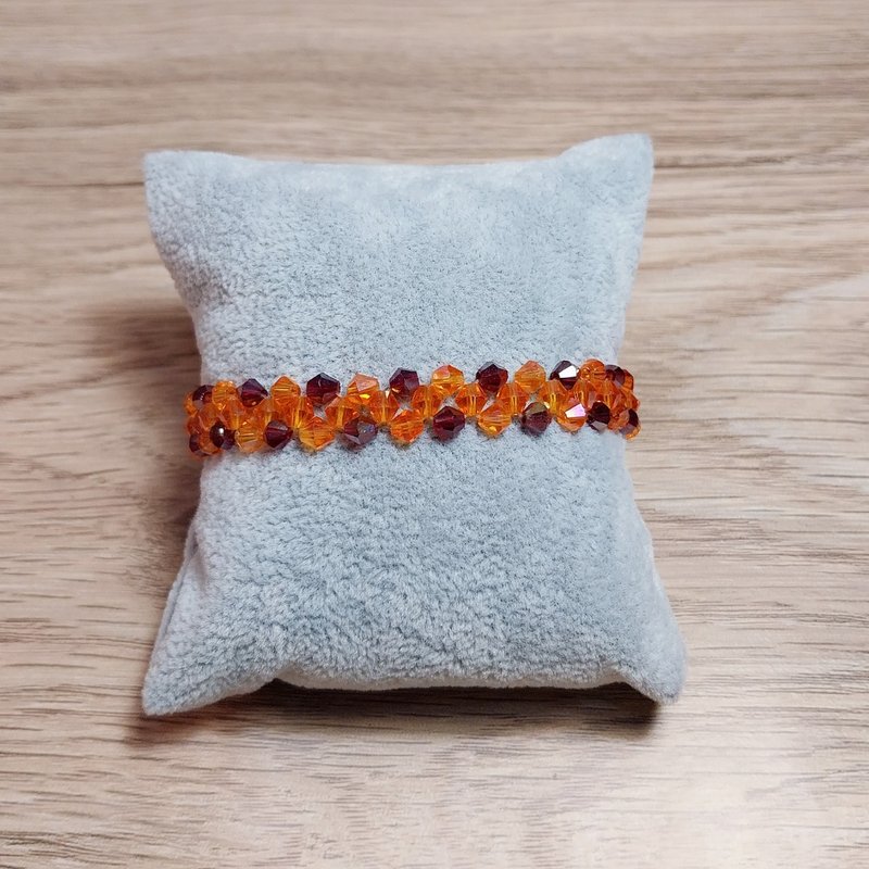 ฺOrange & Red Handmade Casual Style Beaded Bracelet Fashion Cute Beautiful Gift - 手鍊/手環 - 塑膠 橘色