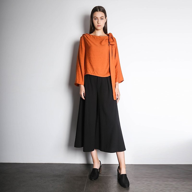 Edith Top - Dark Cheedar - เสื้อผู้หญิง - ผ้าฝ้าย/ผ้าลินิน สีส้ม