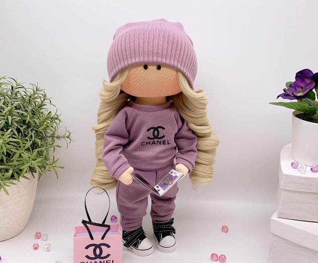 Gift orders textile doll. Clothes are removable. Tilda gift for kids.