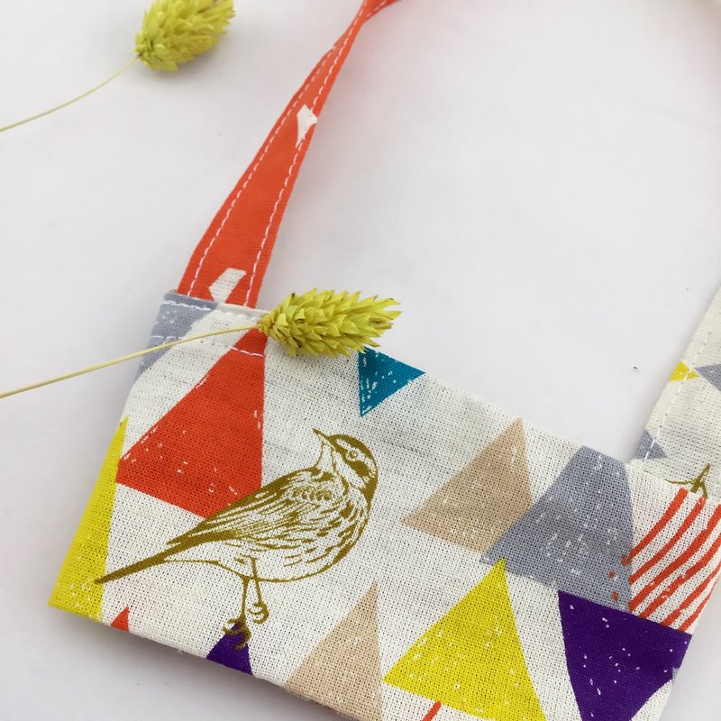 Small sparrow--environmental beverage cup / strap --- can be fixed straw - Beverage Holders & Bags - Cotton & Hemp 