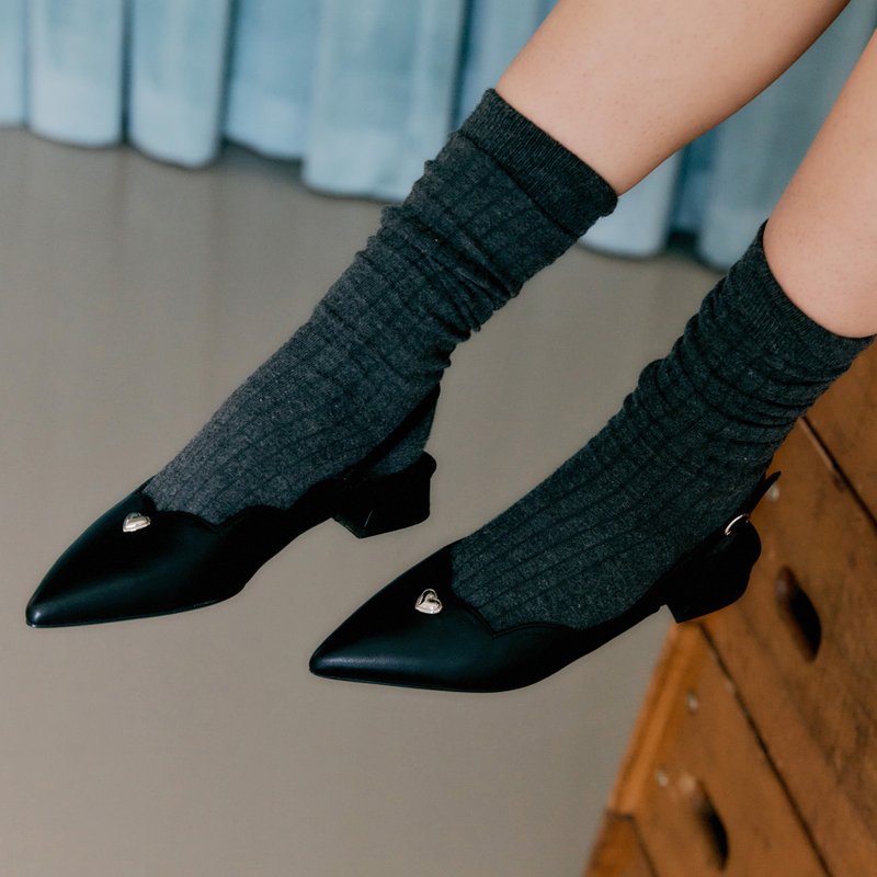 Mermaid Slingback Black - 女皮鞋 - 真皮 黑色