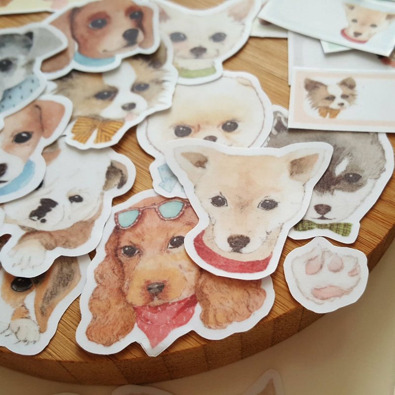 Fairy pill hand-painted dog stickers (you can pick 30 dogs individually) - สติกเกอร์ - กระดาษ 