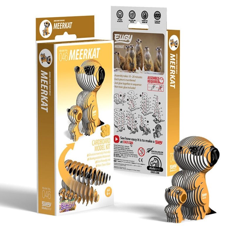 EUGY 3D Cardboard Kit Set Model - 046 Meerkat - เกมปริศนา - กระดาษ สีส้ม