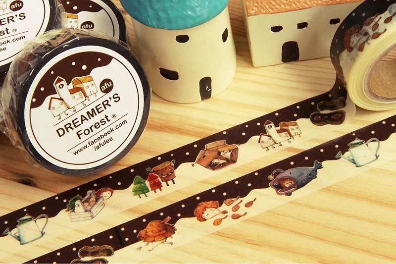 afu illustration paper tape | visitors in the forest | elf articles | Japanese washi tape | RT Japan - มาสกิ้งเทป - กระดาษ 