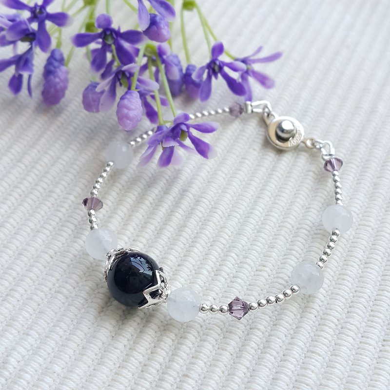 Dark Purple Agate Bracelet in Elegant Style - Bracelets - Other Materials Purple