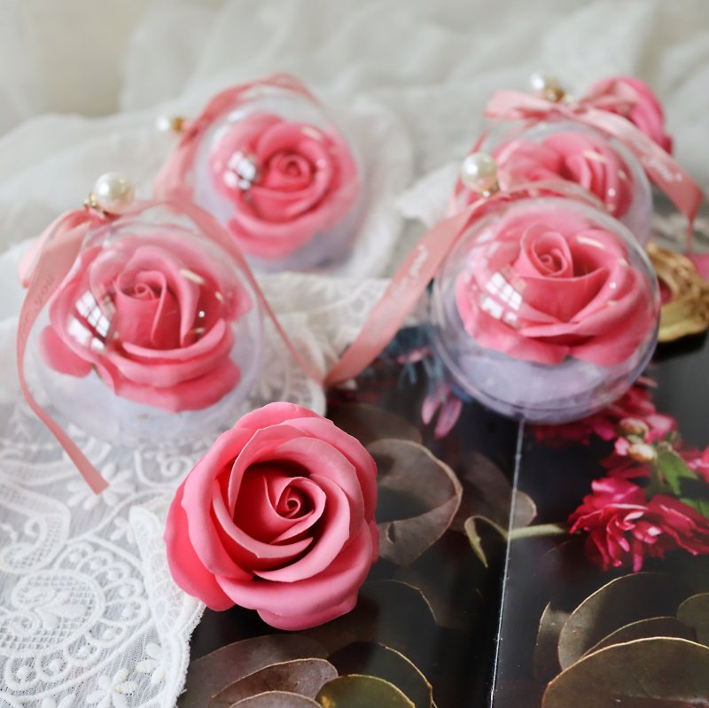 婚禮小物 企業贈品 寶石玫瑰皂花 香皂花球 - 其他 - 其他材質 粉紅色