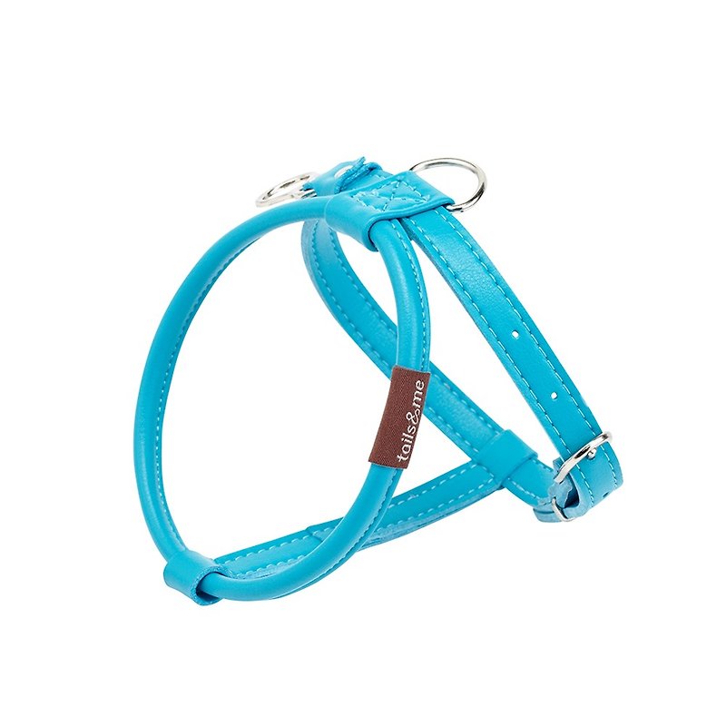 [tail and me] natural concept leather chest strap bluestone blue XS - Collars & Leashes - Faux Leather Blue