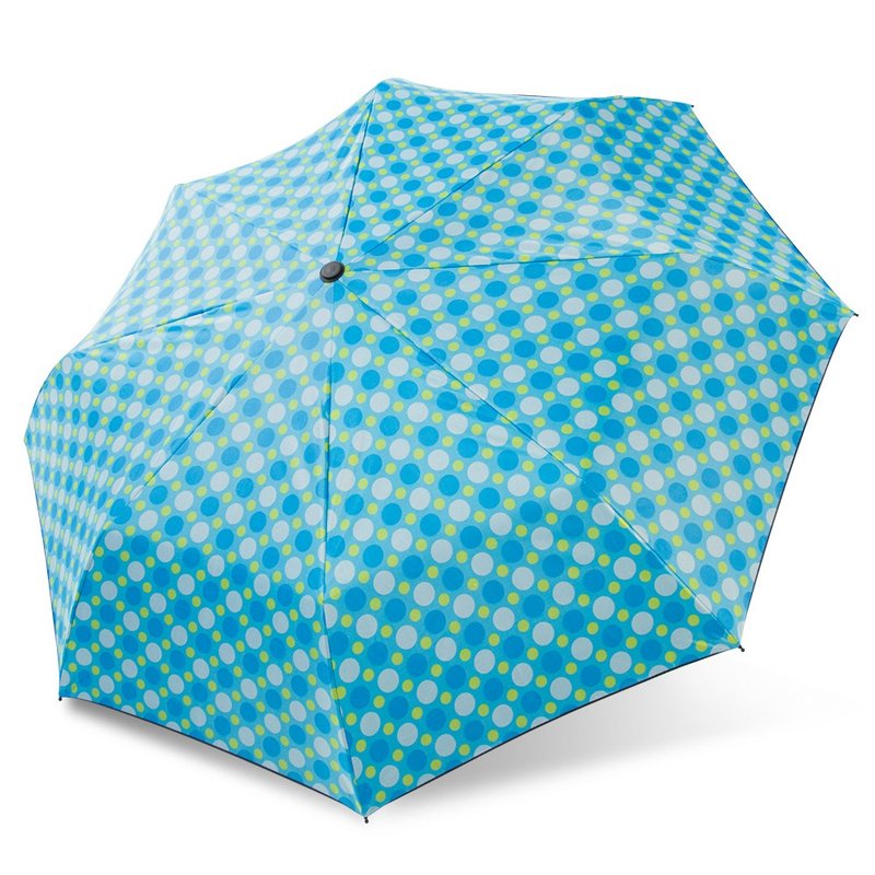 【雙龍牌】降溫涼感小無敵三折傘雨傘陽傘-藍色圓點 - 雨傘/雨衣 - 防水材質 藍色