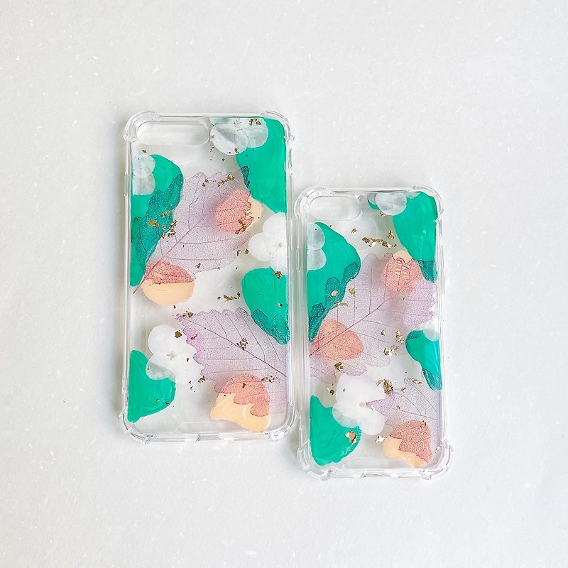 Painting with pressed flowers phonecase - Phone Cases - Plastic Multicolor